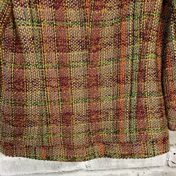 Coldwater Creek Tweed Boucle Cropped One Button Collarless Blazer - Picture 7 of 12